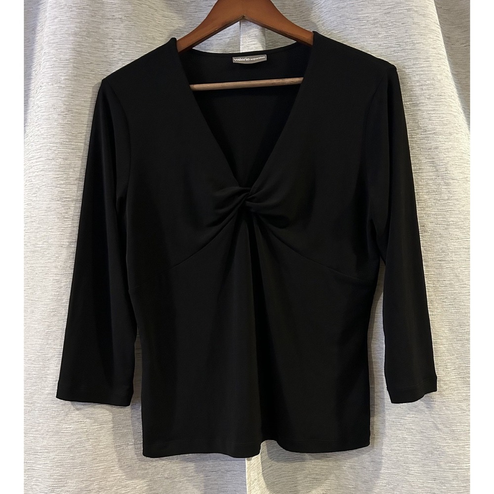 Vintage knit‎ Black Valerie Stevens Collection V-neck top